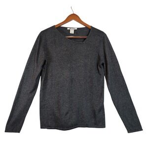 Nygard Silk Cashmere Sweater Wmns Lg Gray Long Sleeve Knit Classic Quiet Luxury